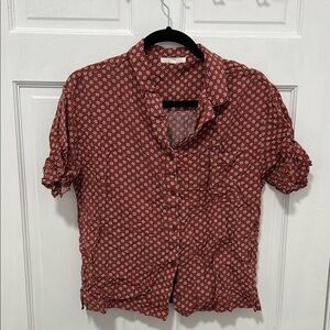 Vans Red Patterned button down with pocket